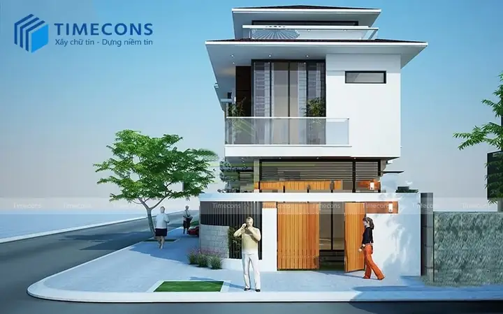 Mẫu Nhà Ống 2 Tầng Có Gác Lửng 5x20m Hiện Đại Mẫu Nhà Ống 2 Tầng Có Gác Lửng 5x20m Hiện Đại