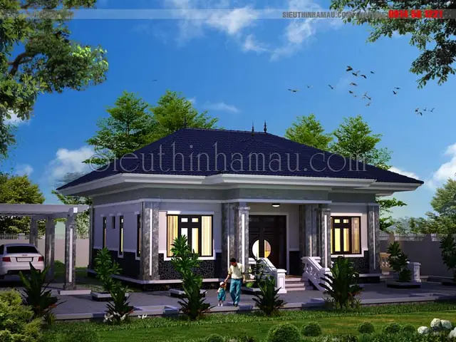 Không Gian Năng Động Trong Ngôi Nhà Vuông Mái Thái 1 Tầng 3 Phòng Ngủ