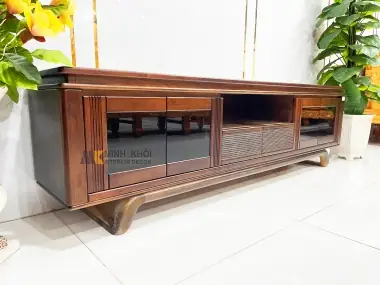 Kệ Tivi Gỗ Sồi Màu Óc Chó Hiện Đại - Ktv916