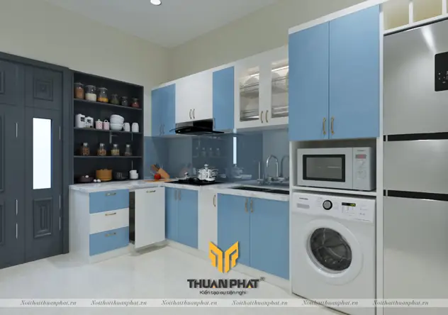 Tủ Bếp Màu Xanh Dương + Trắng Tủ Bếp Màu Xanh Dương + Trắng