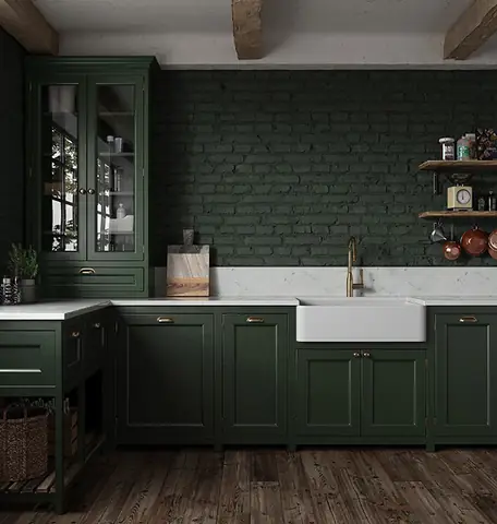 Tủ Bếp Màu Xanh Lá Đậm Tủ Bếp Màu Xanh Lá Đậm