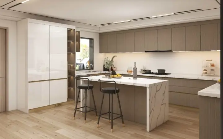 Mẫu Thiết Kế Bếp Chung Cư Bằng Melamine Mẫu Thiết Kế Bếp Chung Cư Bằng Melamine