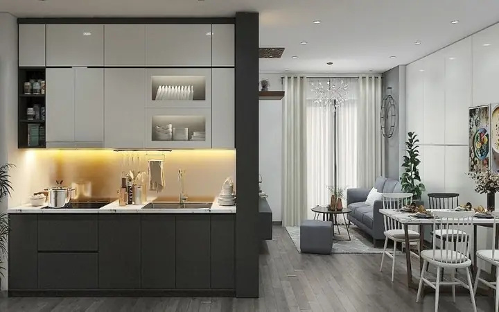 Mẫu Thiết Kế Bếp Chung Cư Đẹp Bằng Gỗ Công Nghiệp Mẫu Thiết Kế Bếp Chung Cư Đẹp Bằng Gỗ Công Nghiệp