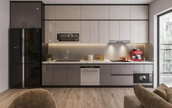 Mẫu Thiết Kế Bếp Chung Cư Đẹp Bằng Gỗ Công Nghiệp Mẫu Thiết Kế Bếp Chung Cư Đẹp Bằng Gỗ Công Nghiệp