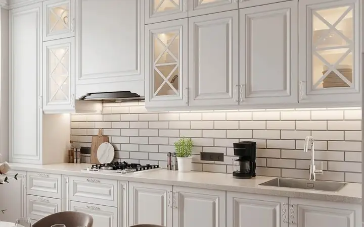 Thiết Kế Phòng Bếp Chung Cư Với Tủ Bếp 2 Tầng Thiết Kế Phòng Bếp Chung Cư Với Tủ Bếp 2 Tầng