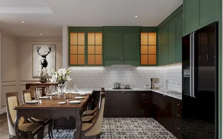 Mẫu Thiết Kế Bếp Chung Cư Theo Phong Cách Tân Cổ Điển