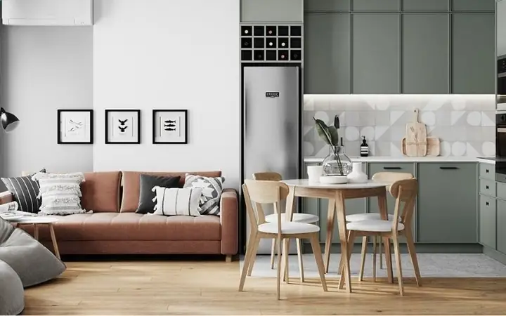 Mẫu Thiết Kế Phòng Khách Liền Bếp Chung Cư Tối Ưu Diện Tích Mẫu Thiết Kế Phòng Khách Liền Bếp Chung Cư Tối Ưu Diện Tích