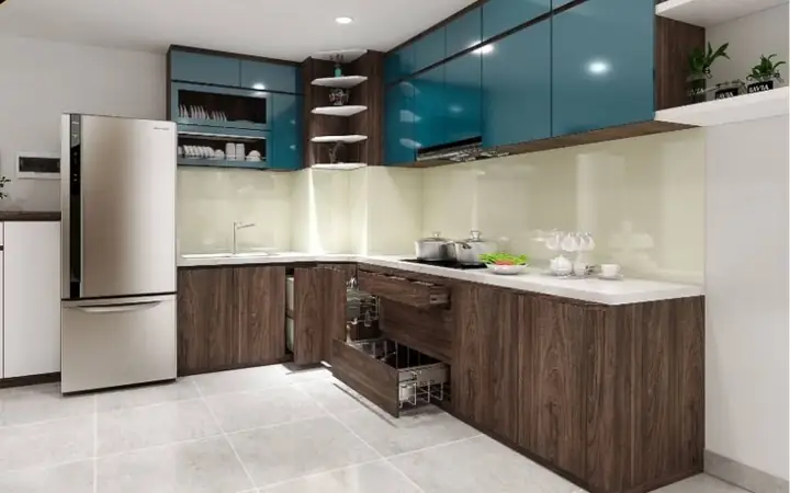 Thiết Kế Phòng Bếp Chung Cư Với Tủ Bếp 2 Tầng Thiết Kế Phòng Bếp Chung Cư Với Tủ Bếp 2 Tầng