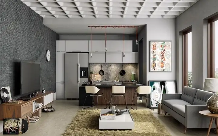 Mẫu Thiết Kế Bếp Chung Cư Bằng Melamine Mẫu Thiết Kế Bếp Chung Cư Bằng Melamine