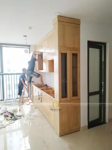 Mặt Bằng Chi Tiết Và Ảnh Hoàn Thiện Mẫu Tủ Bếp Gỗ Tần Bì Ntb17 Mặt Bằng Chi Tiết Và Ảnh Hoàn Thiện Mẫu Tủ Bếp Gỗ Tần Bì Ntb17