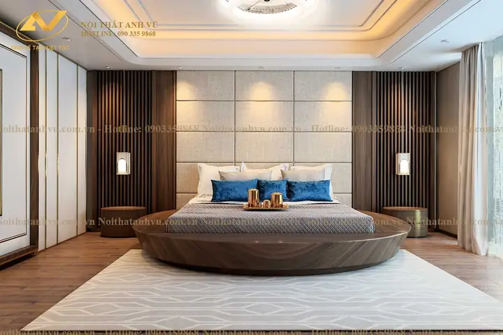 Giường Tròn Gỗ Óc Chó Cao Cấp 004 - Nội Thất Anh Vũ Giường Tròn Gỗ Óc Chó Cao Cấp 004 - Nội Thất Anh Vũ