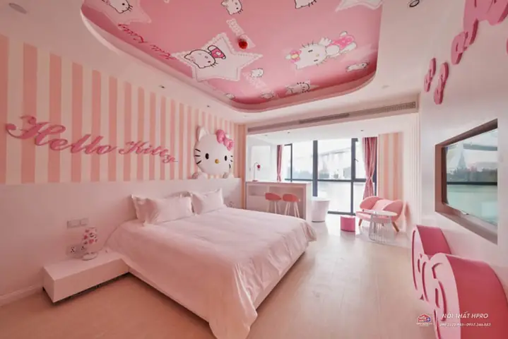 Gợi Ý Một Số Mẫu Thiết Kế Phòng Ngủ Hello Kitty Dễ Thương, Cute Cho Bé Gái