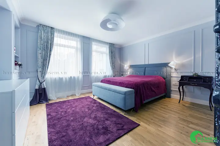 Mẫu 11: Thiết Kế Phòng Ngủ Nhà Ống Màu Xanh Dương