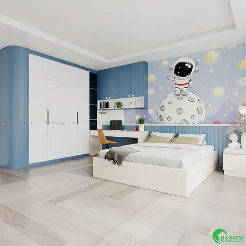 Mẫu 3: Nội Thất Phòng Ngủ Bé Trai Trong Nhà Ống