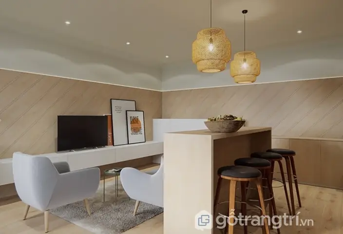 Lựa Chọn Rèm Cửa Và Các Phụ Kiện Trong Phòng Khách Kết Hợp Phòng Ăn