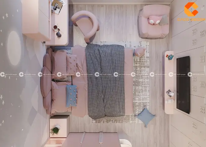 Combo Phòng Ngủ Trẻ Em Khi Nhìn Từ Trên Cao