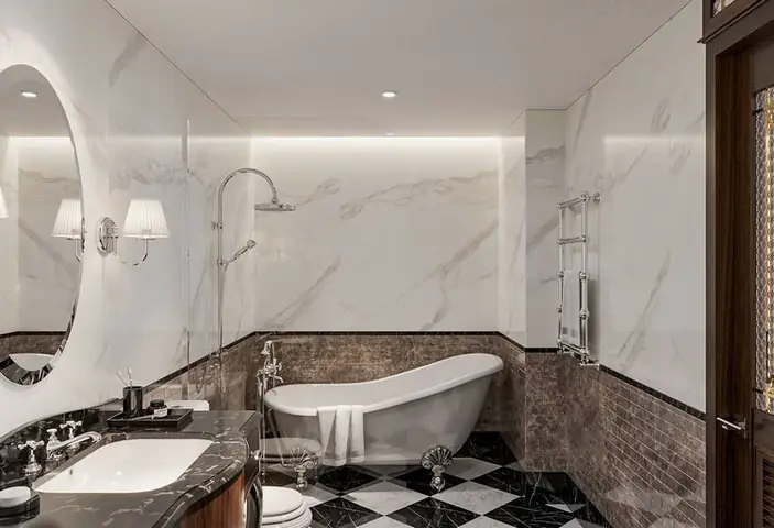 Phòng Tắm Khách Sạn Phong Cách Tân Cổ Điển Sang Trọng