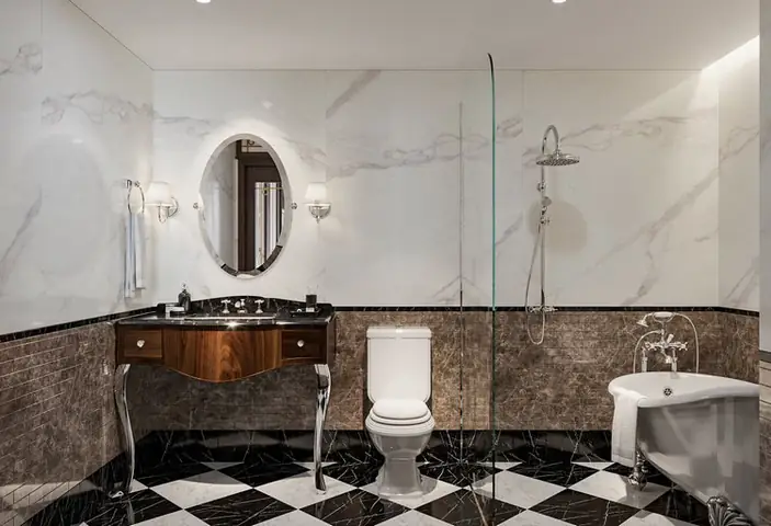 Phòng Tắm Khách Sạn Phong Cách Tân Cổ Điển Sang Trọng