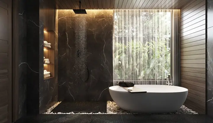 Sử Dụng Đá Cẩm Thạch Trong Thiết Kế Phòng Tắm Khách Sạn