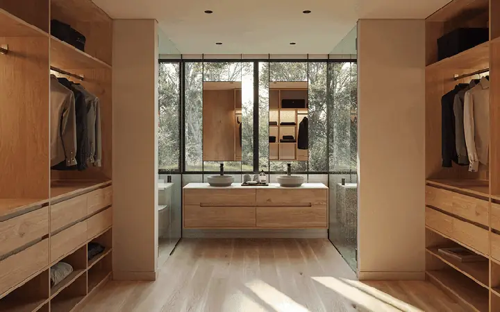 Mẫu Nhà Tắm Khách Sạn Kết Hợp Phòng Thay Đồ Đẹp Tiện Ích