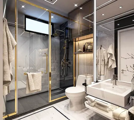 Phòng Tắm Khách Sạn Sử Dụng Kính Cường Lực