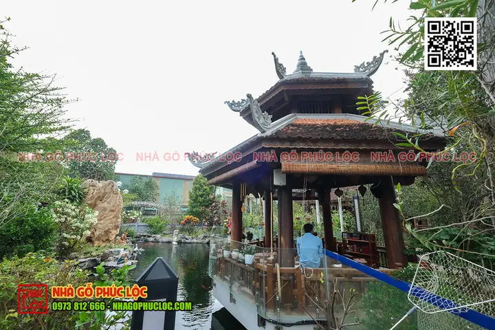 Chòi Nghỉ Sân Vườn Đẹp Nhà Gỗ Cổ Truyền 5 Gian