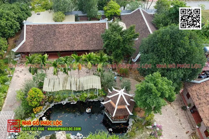 Chòi Nghỉ Sân Vườn Đẹp Nhà Gỗ Cổ Truyền 5 Gian