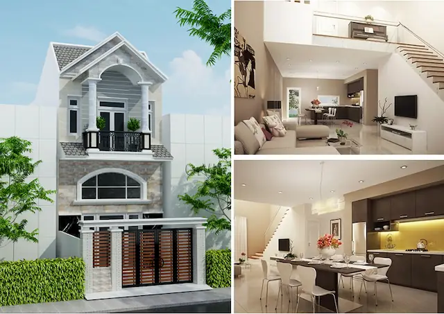 Bản Vẽ Nhà 1 Trệt 1 Lầu Mái Bằng 5x10m Bản Vẽ Nhà 1 Trệt 1 Lầu Mái Bằng 5x10m