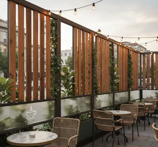 Vách Ngăn Ngoài Trời Cho Mặt Tiền Showroom, Quán Cafe