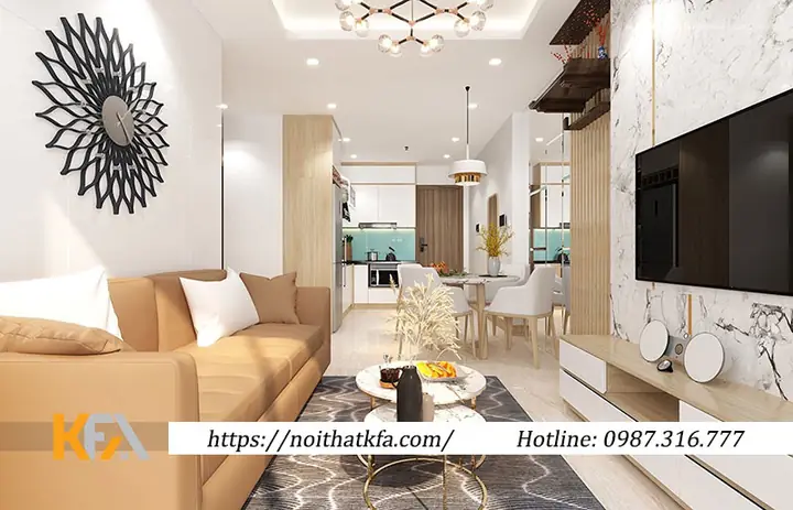 Dự Án: Thi Công Nội Thất Chung Cư Trọn Gói – 1 Phòng Ngủ 50m2