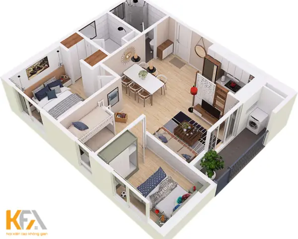 Báo Giá Thi Công Nội Thất Chung Cư 2 Phòng Ngủ Trọn Gói