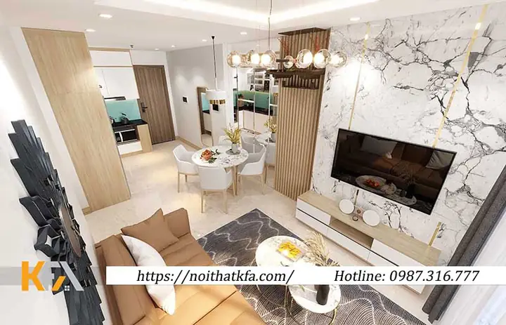 Dự Án: Thi Công Nội Thất Chung Cư Trọn Gói – 1 Phòng Ngủ 50m2