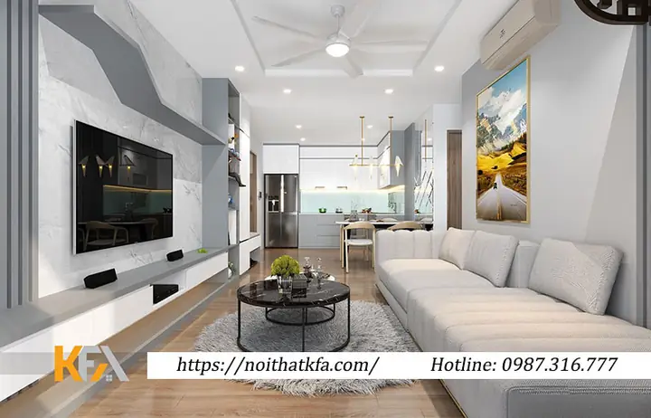 Dự Án: Thi Công Nội Thất Nhà Chung Cư 2 Phòng Ngủ 70m2