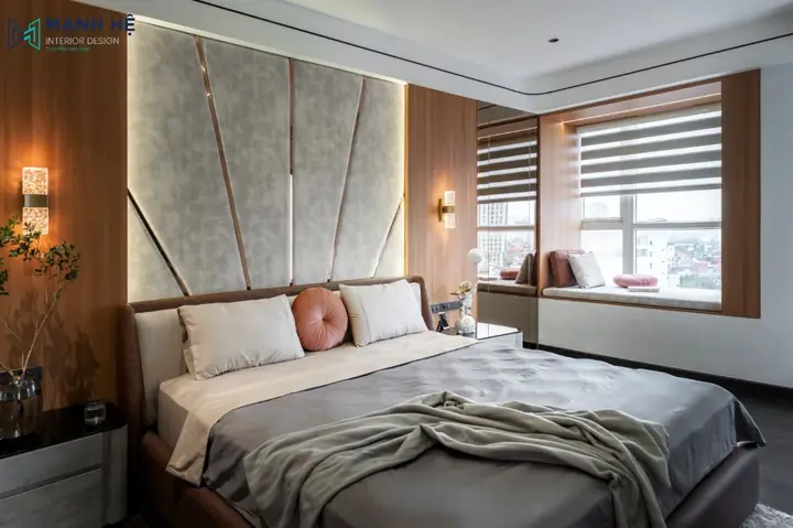 Thi Công Nội Thất Phòng Ngủ Master Của Căn Hộ Đầy Đủ Nội Thất Từ Giường Ngủ, Táp Đầu Giường Hiện Đại