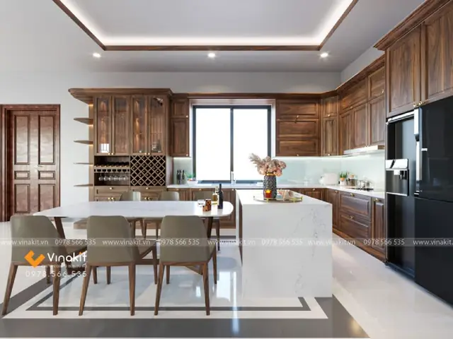 10+ Mẫu Tủ Bếp Bằng Gỗ Tự Nhiên Cao Cấp, Đẹp Hiện Đại, Giá Rẻ