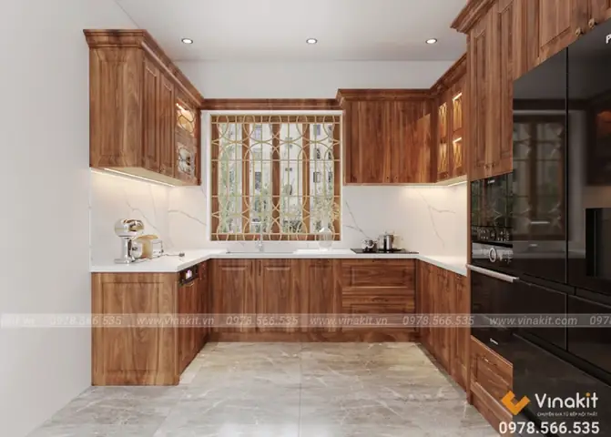 10+ Mẫu Tủ Bếp Bằng Gỗ Tự Nhiên Cao Cấp, Đẹp Hiện Đại, Giá Rẻ