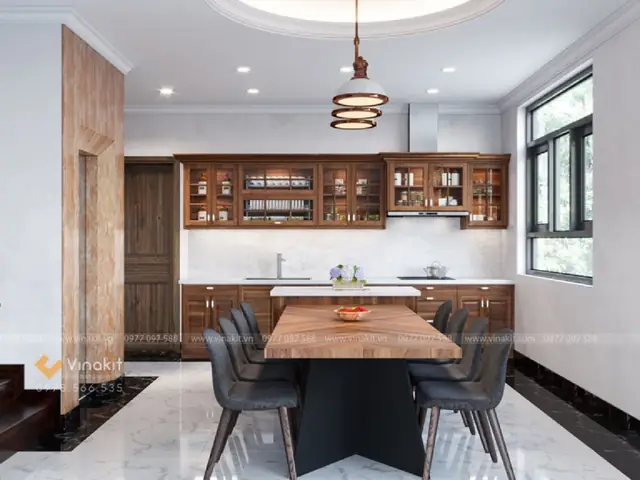 Tủ Bếp Gỗ Óc Chó