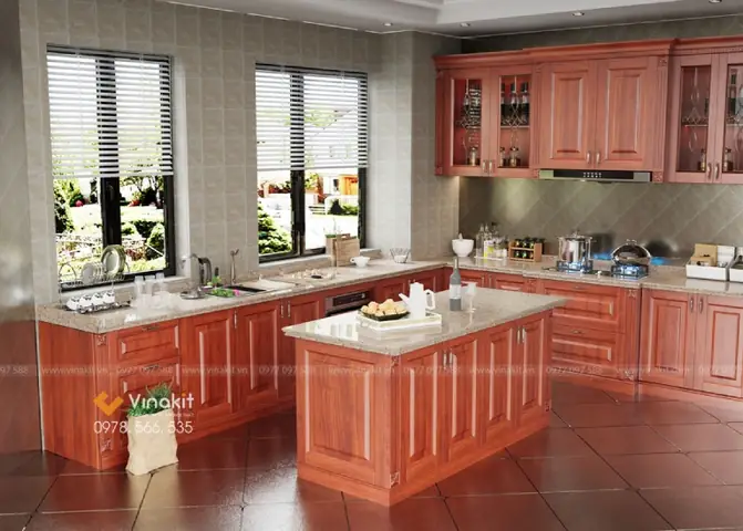 Tủ Bếp Gỗ Gõ Đỏ