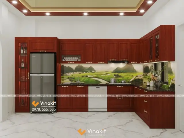 10+ Mẫu Tủ Bếp Bằng Gỗ Tự Nhiên Cao Cấp, Đẹp Hiện Đại, Giá Rẻ