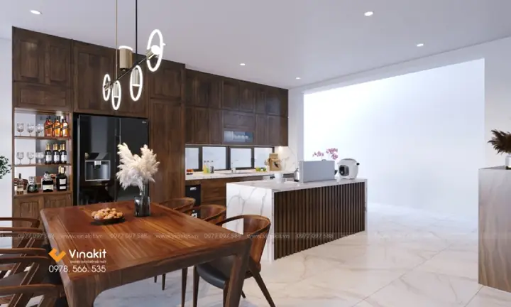 10+ Mẫu Tủ Bếp Bằng Gỗ Tự Nhiên Cao Cấp, Đẹp Hiện Đại, Giá Rẻ