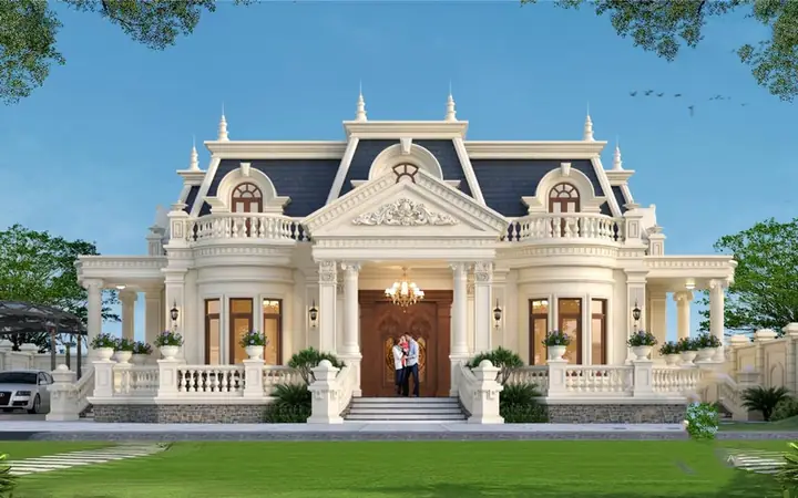 Biệt Thự 1 Tầng Kiểu Pháp Mái Mansard