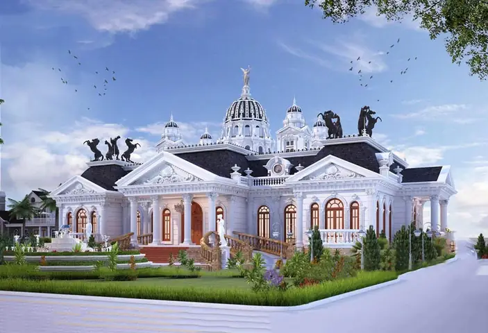 Biệt Thự 1 Tầng Kiểu Pháp Kiểu Lâu Đài