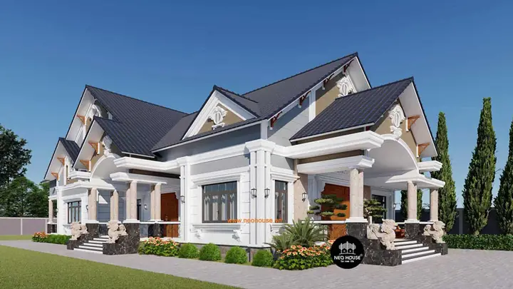 Nhà Kiểu Pháp 1 Tầng Mái Thái