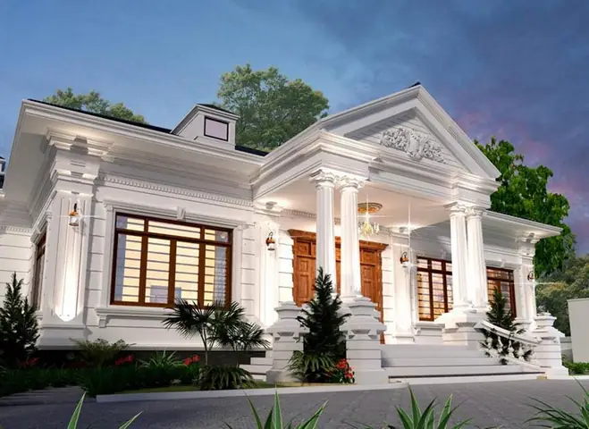 Biệt Thự Kiểu Pháp 1 Tầng 4 Phòng Ngủ