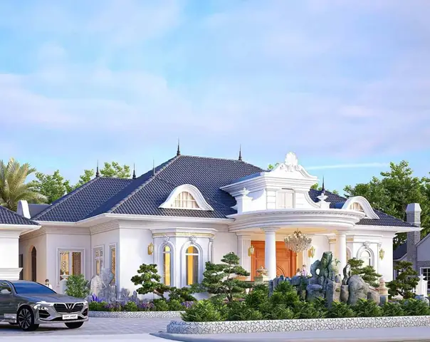 Mẫu Nhà 1 Tầng Kiểu Pháp Sang Trọng