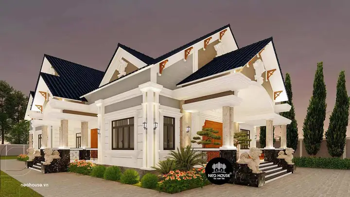 Nhà Kiểu Pháp 1 Tầng Mái Thái