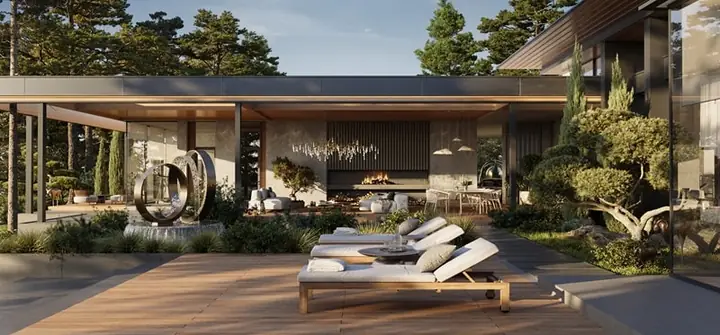 2. Mẫu Biệt Thự Nhà Vườn 1 Tầng Hiện Đại