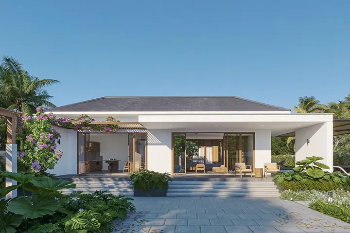 1. Thiết Kế Biệt Thự Nhà Vườn 1 Tầng Mái Nhật