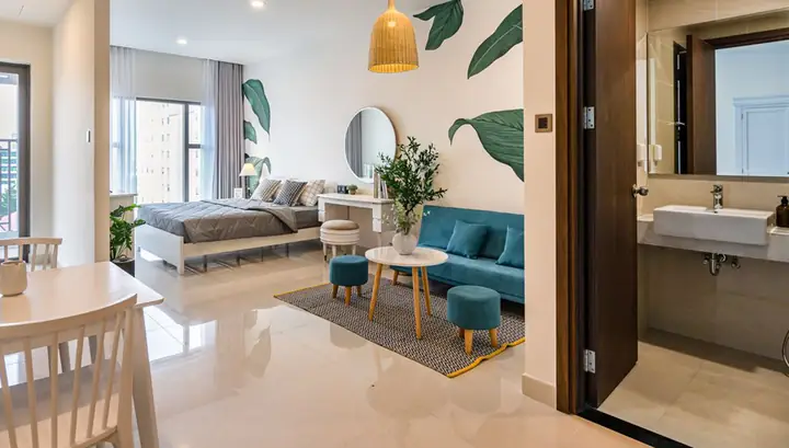 Mẫu Thiết Kế Căn Hộ 30m2 - 2 Phòng Ngủ Số 8