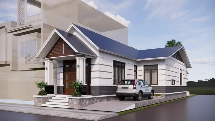 Nhà Cấp 4 Mái Nhật Chữ L